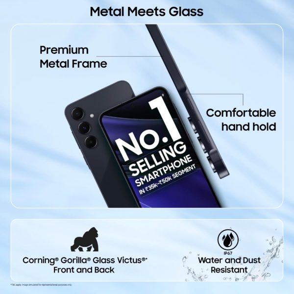 Anniversary Celebration while stocks last:Samsung Galaxy A55 5G (Awesome Navy, 8GB RAM, 256GB Storage) | AI | Metal Frame | 50 MP Main Camera (OIS) | Super HDR Video|...