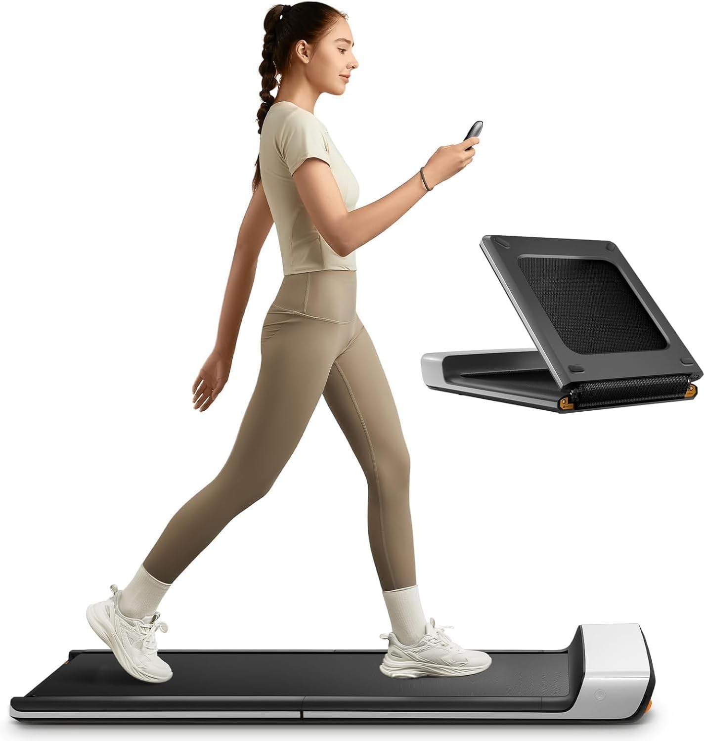 Big Summer Sale Limited Time Offer AED 99د.إ:KingSmith WalkingPad P1 Folding Treadmill Ultra Slim Electric Foldable Treadmill Smart Fold Walking Pad Portable Safety Non Holder...