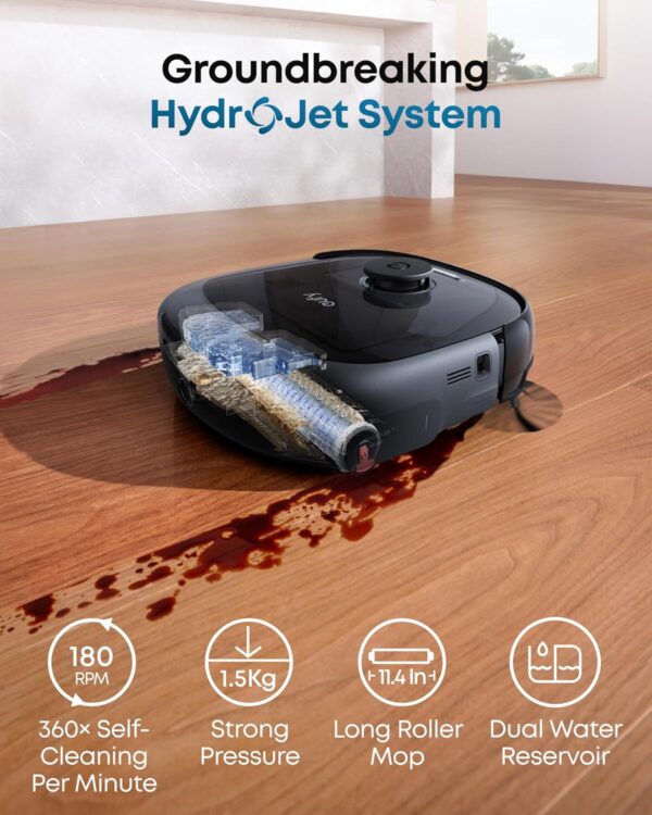 eufy E28 Omni Robot Vacuum and Mop Combo,HydroJet System,with Portable Deep Cleaner for Carpet,20,000Pa Turbo Suction,Zero-Tangling,Corner to Edge Deep Cleaning,with auto...