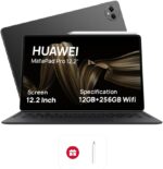 HUAWEI MatePad Pro 12.2" Tablet, OLED 144 Hz FullView Display, Large battery, Super Charge, Wifi, 12GB+256GB, HUAWEI Glide Keyboard, Professional GoPaint APP, M-Pencil, Black