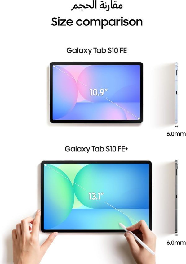 Samsung Galaxy Tab S10 FE, WIFI Android Tablet, 12GB RAM, 256GB Storage, 10.9” Screen, 90Hz Display, S Pen Included, IP68, Long Battery Life, Gray (UAE Version)