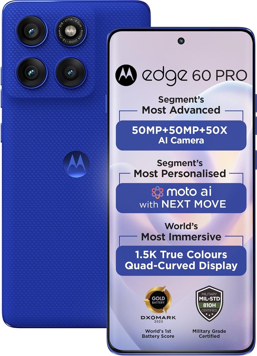 Summer Final Clearance Just AED 99د.إ:Motorola Edge 60 Pro 5G (Pantone Dazzling Blue, 12GB RAM, 512Storage) | 6.7" Display | 50MP+50MP+10MP | 50MP Front | Dimensity 8350 |...