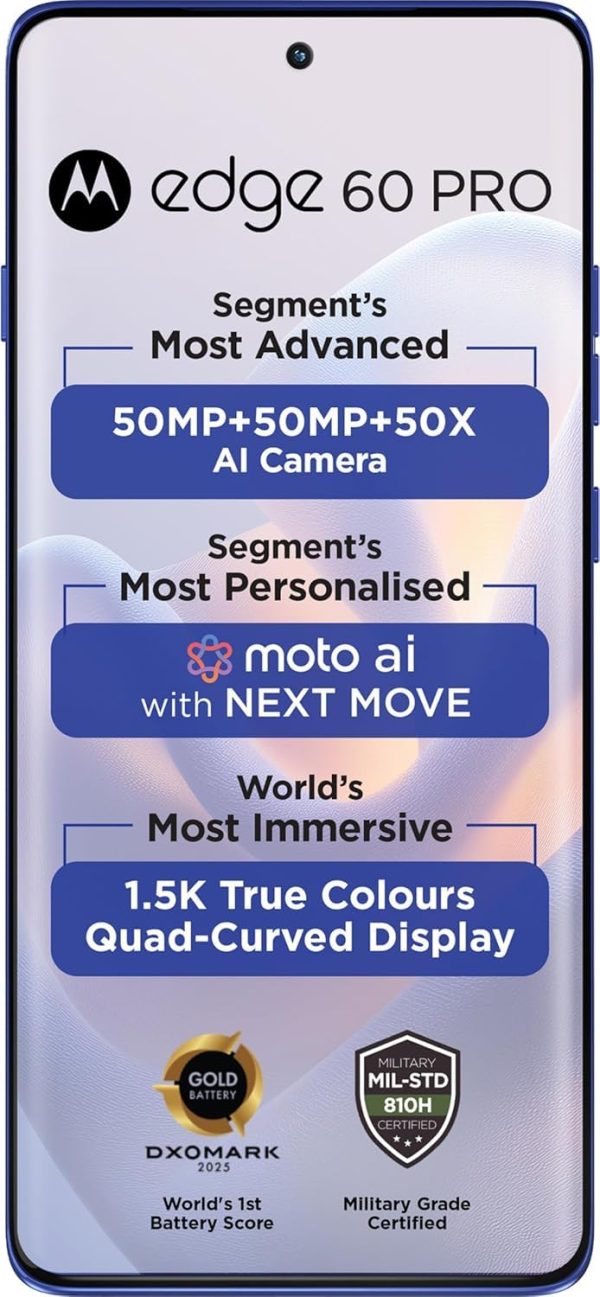 Summer Final Clearance Just AED 99د.إ:Motorola Edge 60 Pro 5G (Pantone Dazzling Blue, 12GB RAM, 512Storage) | 6.7" Display | 50MP+50MP+10MP | 50MP Front | Dimensity 8350 |...