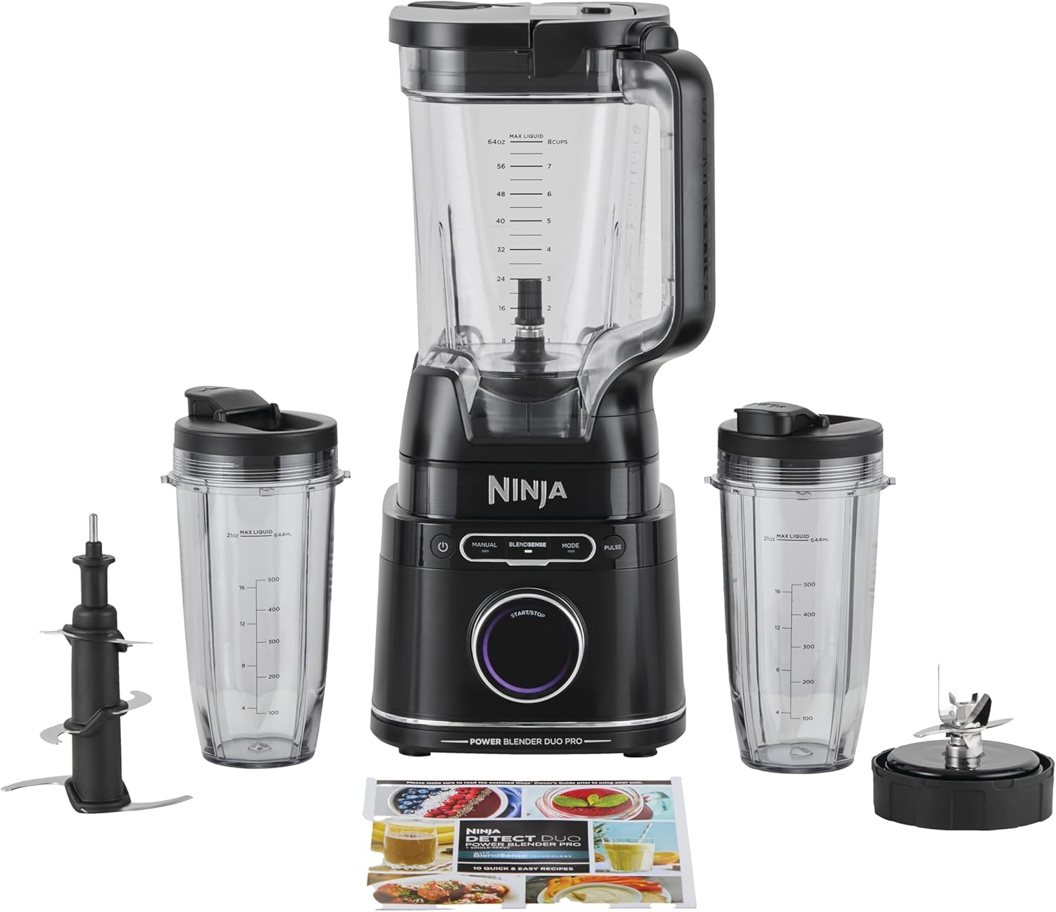 Summer Final Clearance Just AED 99د.إ:Ninja 2-in-1 Detect Power Blender Pro & Single Serve, 1200W Blender With Jug, & 2x Single Serve Cups, Blend Smoothies, Chop Vegetables &...
