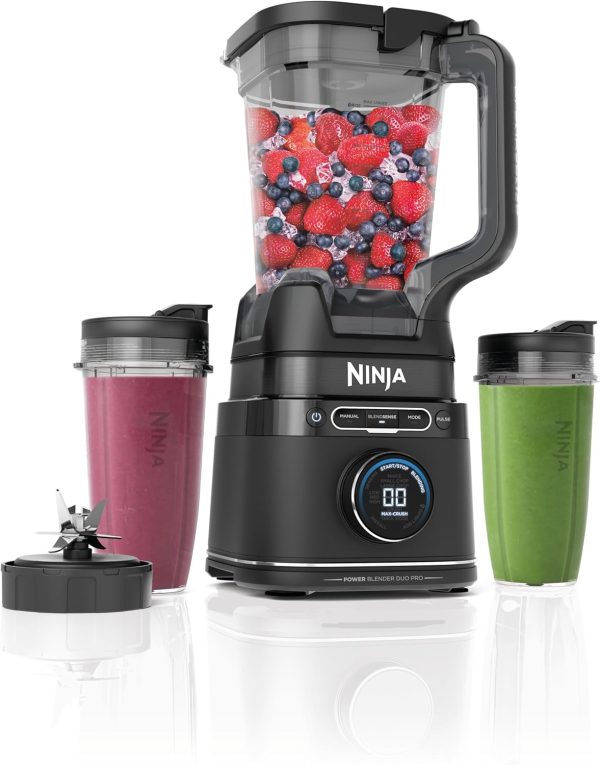 Summer Final Clearance Just AED 99د.إ:Ninja 2-in-1 Detect Power Blender Pro & Single Serve, 1200W Blender With Jug, & 2x Single Serve Cups, Blend Smoothies, Chop Vegetables &...