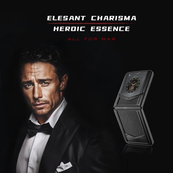 VERTU IRONFLIP Calf Skin Flip Cell Phone, Unlocked Android 5G Smartphone, Foldable Design, One-Hand Control, 50MP Camera, 12G+512G, Dual SIM, 6.9" 120Hz OLED, 65W Fast Charge